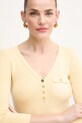 Elisabetta Franchi pulover din amestec de mătase galben MK62B51E2