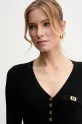 Elisabetta Franchi pulover din amestec de mătase negru MK62B51E2