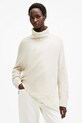AllSaints sweter wełniany LOCK ROLL wełna biały W132KB