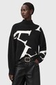 AllSaints sweter z domieszką wełny A STAR okrągły czarny W149KB
