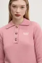 Хлопковый свитер Guess Jeans розовый W5RR47.Z3HM1