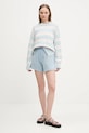 Guess Jeans sweter bawełniany W4BR09.Z3HM1 niebieski SS25