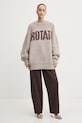Rotate sweter wełniany 114443164 beżowy SS25