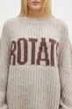 Μάλλινο πουλόβερ Rotate μπεζ 114443164