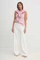 Tommy Hilfiger kamizelka wełniana WW0WW43956 różowy SS25