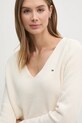 Βαμβακερό πουλόβερ Tommy Hilfiger μπεζ WW0WW44452