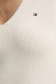 Βαμβακερό πουλόβερ Tommy Hilfiger WW0WW44452 μπεζ