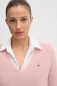 Tommy Hilfiger pulover de bumbac roz WW0WW44452