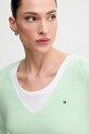 Tommy Hilfiger sweter bawełniany zielony WW0WW44452