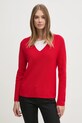 Бавовняний светр Tommy Hilfiger бавовна червоний WW0WW44452