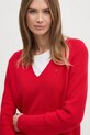 Βαμβακερό πουλόβερ Tommy Hilfiger κόκκινο WW0WW44452