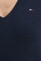 Βαμβακερό πουλόβερ Tommy Hilfiger WW0WW44452 σκούρο μπλε