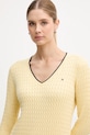 Βαμβακερό πουλόβερ Tommy Hilfiger κίτρινο WW0WW44987