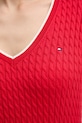 Βαμβακερό πουλόβερ Tommy Hilfiger WW0WW44987 κόκκινο