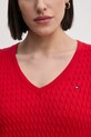 Tommy Hilfiger pulover de bumbac WW0WW44987 rosu