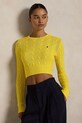 Bombažen pulover Polo Ralph Lauren Srednje debeline rumena 211959283