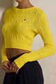 Bombažen pulover Polo Ralph Lauren rumena 211959283