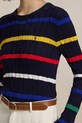 Bombažen pulover Polo Ralph Lauren mornarsko modra 211960015