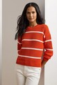 Bavlněný svetr Lauren Ralph Lauren kulatý oranžová 200957513