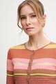 Pinko sweter z domieszką lnu brązowy 104637.A2E8