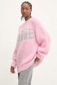 Rotate sweter wełniany okrągły różowy 1141291485