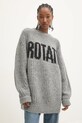 Rotate sweter wełniany okrągły szary 114129546