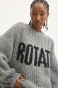 Rotate sweter wełniany szary 114129546