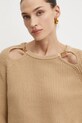 Хлопковый свитер Twinset коричневый 251TP3170