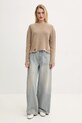 Βαμβακερό πουλόβερ MM6 Maison Margiela S52HL0036 μπεζ SS25