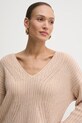 Хлопковый свитер Guess бежевый W5RR03.Z3K70