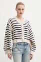 MM6 Maison Margiela cardigan din bumbac cu modele bej S52HP0025