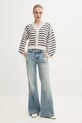 MM6 Maison Margiela cardigan din bumbac S52HP0025 bej SS25