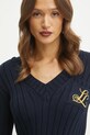 Luisa Spagnoli pulover de bumbac bleumarin 58581