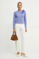 Luisa Spagnoli cardigan din lână 100023 violet SS25