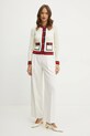 Вовняний кардиган Luisa Spagnoli 58591 бежевий SS25