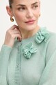 Шерстяной кардиган Luisa Spagnoli зелёный 100024