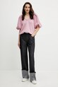 Bavlněný svetr Luisa Spagnoli 100033 růžová SS25
