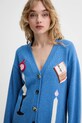 Stine Goya kardigan z domieszką wełny niebieski SG.SS25.K032.2359