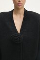Rotate kardigan wełniany Knit Cropped czarny 114016100