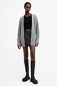 AllSaints kardigan wełniany ZOE wełna szary W048KB