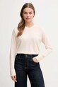 United Colors of Benetton sweter wełniany okrągły beżowy 11AHD10CV