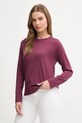 United Colors of Benetton sweter wełniany okrągły fioletowy 11AHD10CV