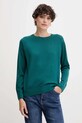 United Colors of Benetton sweter wełniany okrągły turkusowy 11AHD10CV