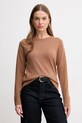 United Colors of Benetton sweter wełniany okrągły brązowy 11AHD10CV