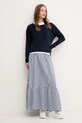 United Colors of Benetton pulover de bumbac 1091D10D7 bleumarin SS25