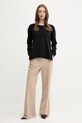 United Colors of Benetton pulover de bumbac 1091D10D7 negru SS25