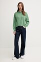 Хлопковый свитер United Colors of Benetton 1294D203T зелёный SS25