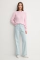 United Colors of Benetton pulover de bumbac 1594D10D4 roz SS25