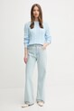 United Colors of Benetton pulover de bumbac 1594D10D4 albastru SS25