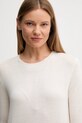 United Colors of Benetton sweter z dodatkiem jedwabiu beżowy 1ZRED10CP